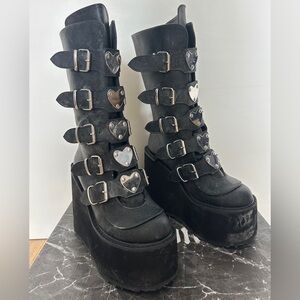 Demonia Black Swing - 230 Lovesick Trinity Platform Boots
